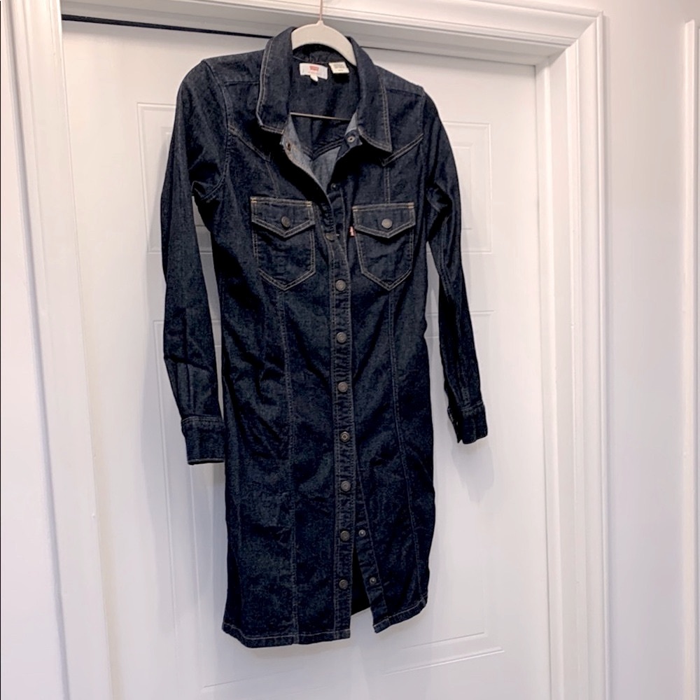 Levi's Dark Denim Shirt Dress